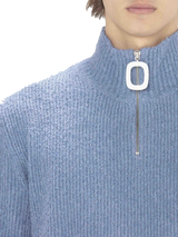 Bouclé-Pullover mit Reißverschluss