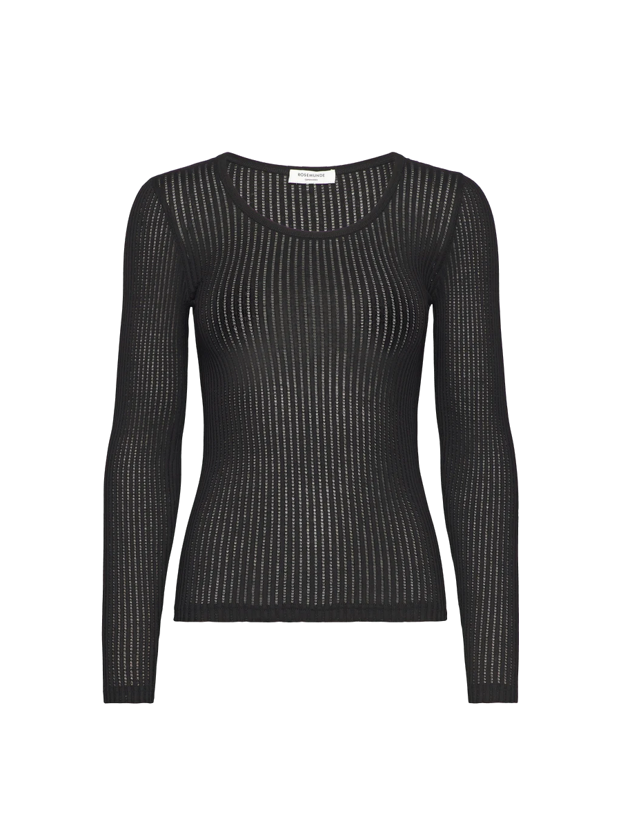 Pointelle Longsleeve aus Seide