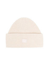 Gerippte Beanie mit Logo