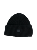 Gerippte Beanie mit Logo