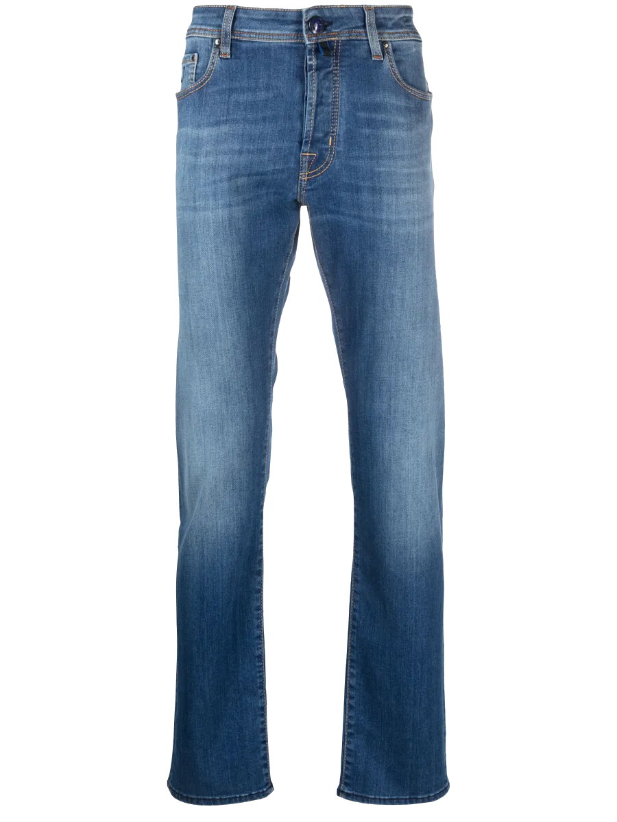 Gerade Jeans mit Stone-Wash-Effekt