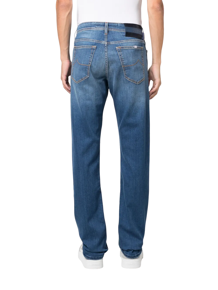 Gerade Jeans mit Stone-Wash-Effekt