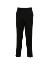 virgin wool trousers with logo badge