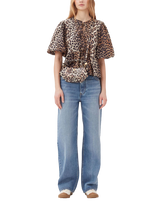 Weite Bluse mit Leoprint