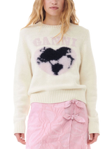 sweater with heart motif