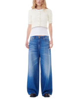 Halbhohe Wide-Leg-Jeans