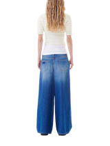 Halbhohe Wide-Leg-Jeans