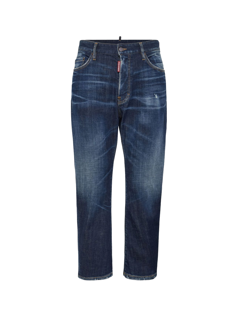 Halbhohe Straight-Leg-Jeans