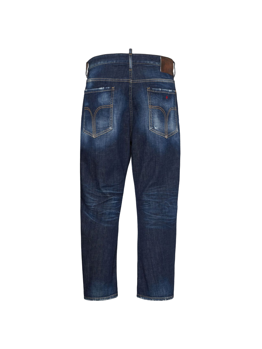 Halbhohe Straight-Leg-Jeans