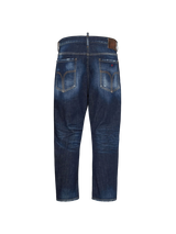 Halbhohe Straight-Leg-Jeans