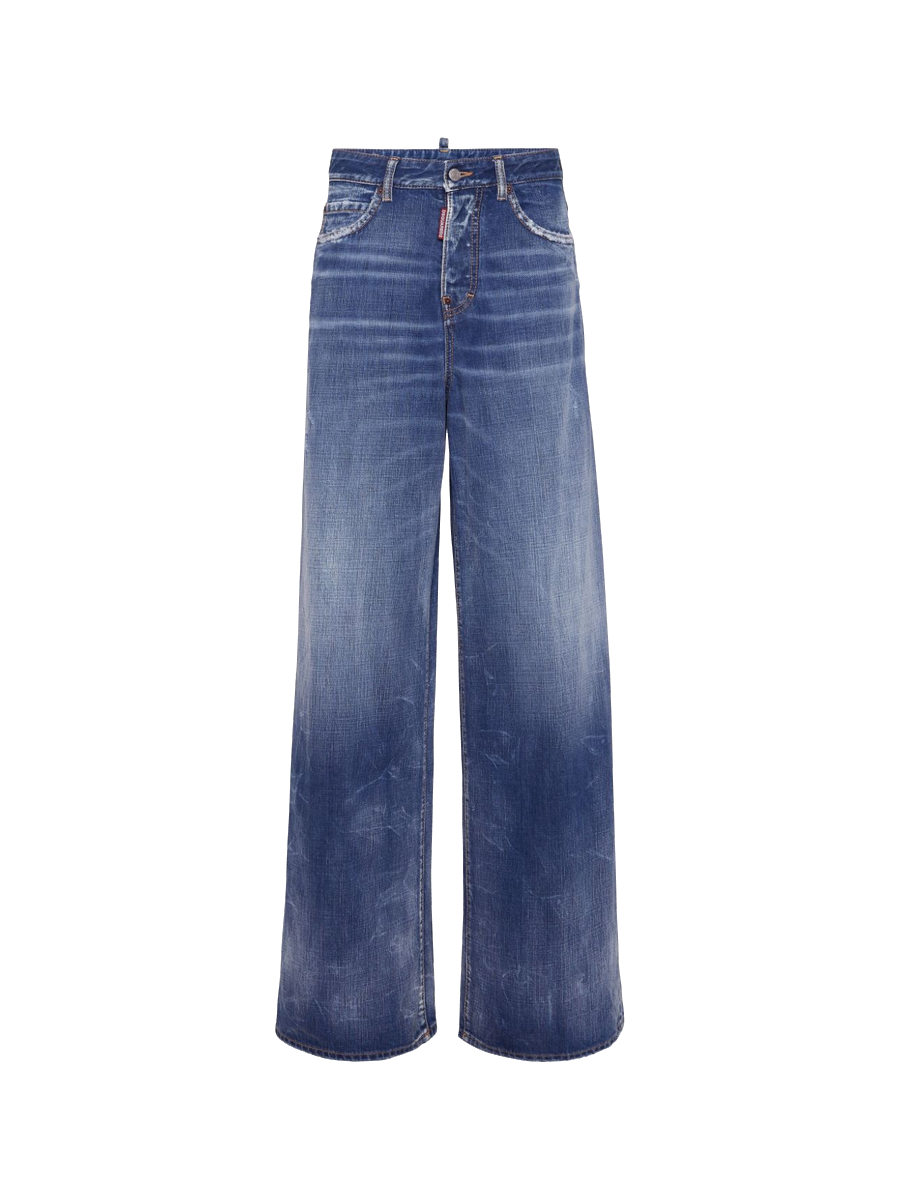 Weite High-Rise-Jeans