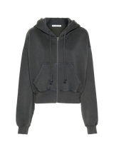 Hooded zipper sweater