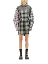 Checkered Shirt Dress 