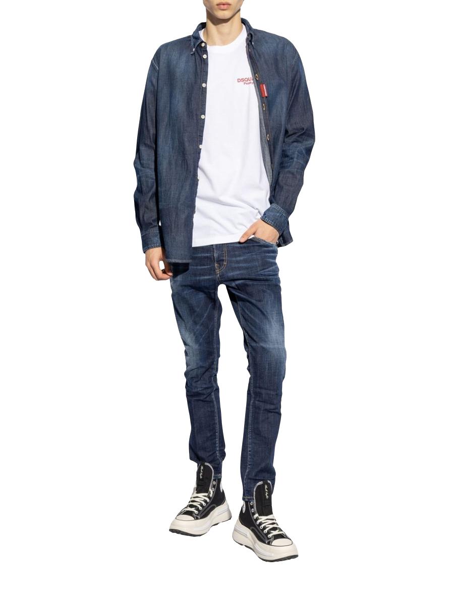 Skater Jean mit Logo-Patch