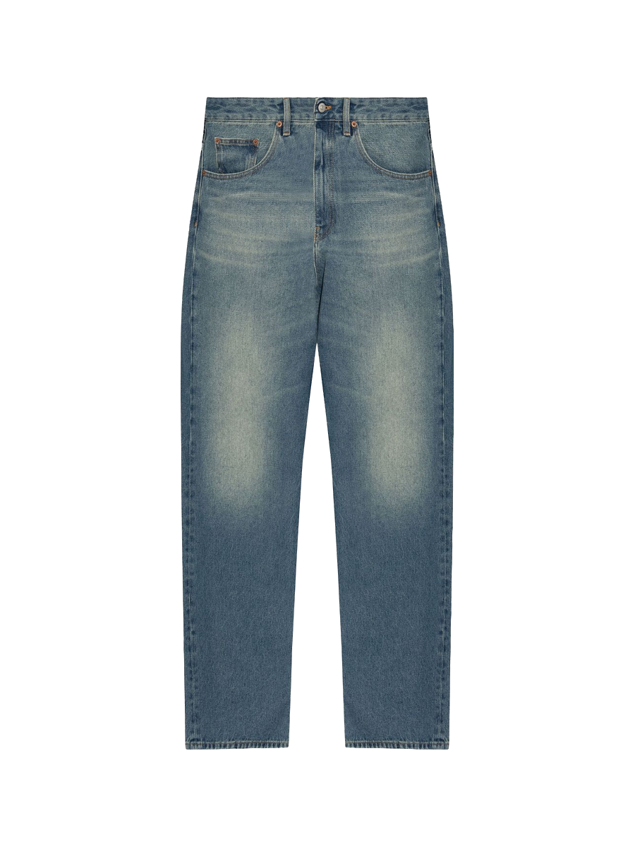 Straight-Leg-Jeans mit hohem Bund