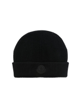 Geripptes Beanie mit Logo-Patch