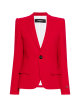 Einreihiger Blazer mit Logo-Schild