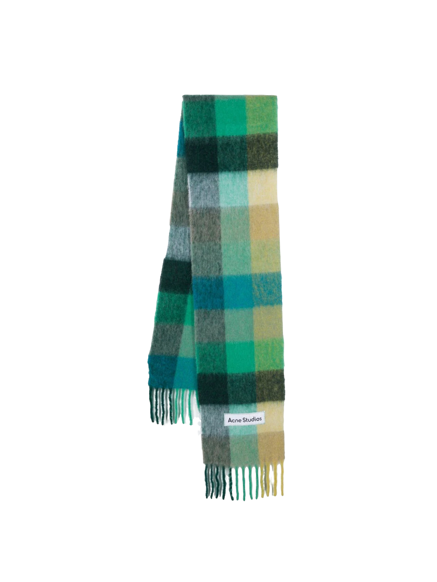 Mohair checked scarf