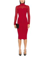 Midikleid mit Fischgrätenmuster in 3D-Strick