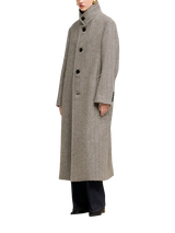 coat with stand-up collar 