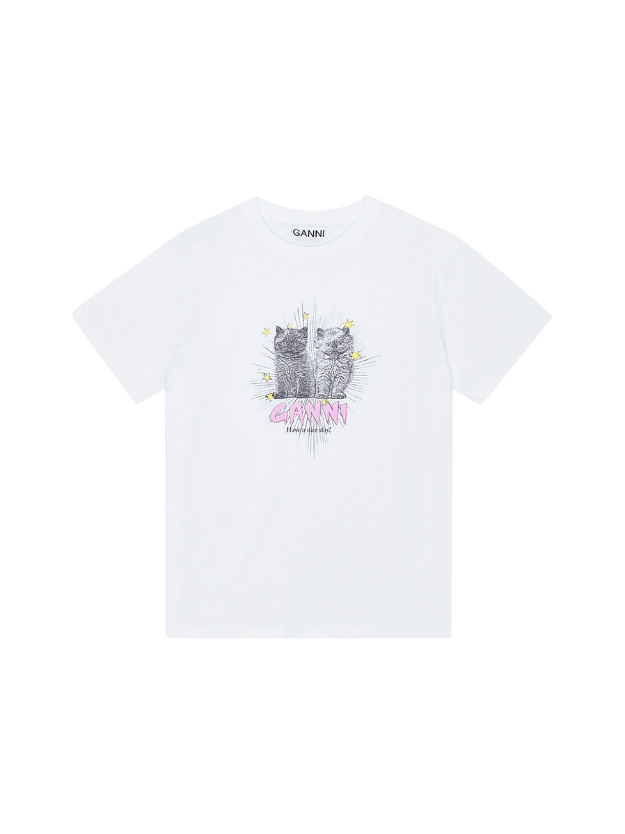 Lässiges T-Shirt mit Katzenmotiv