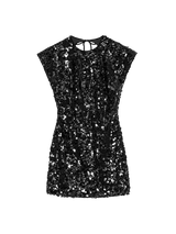 Short sequin dress with open back 