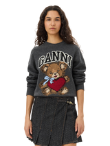 Pullover mit Teddybärmotiv und Ganni-Logo