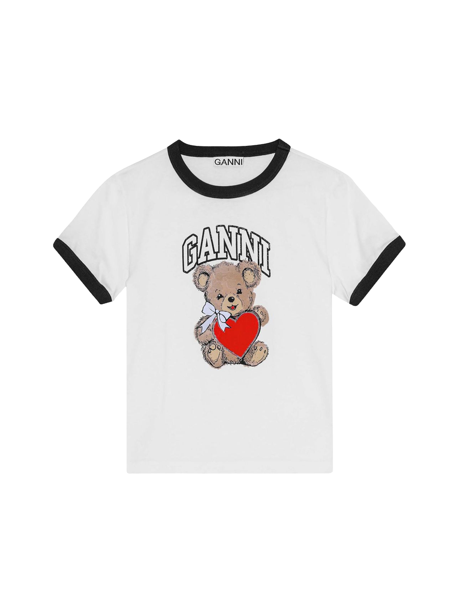 Kurzes T-Shirt mit Teddymotiv