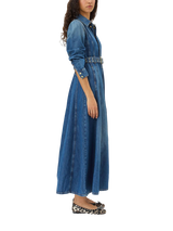 denim maxi dress with belt 