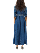 denim maxi dress with belt 