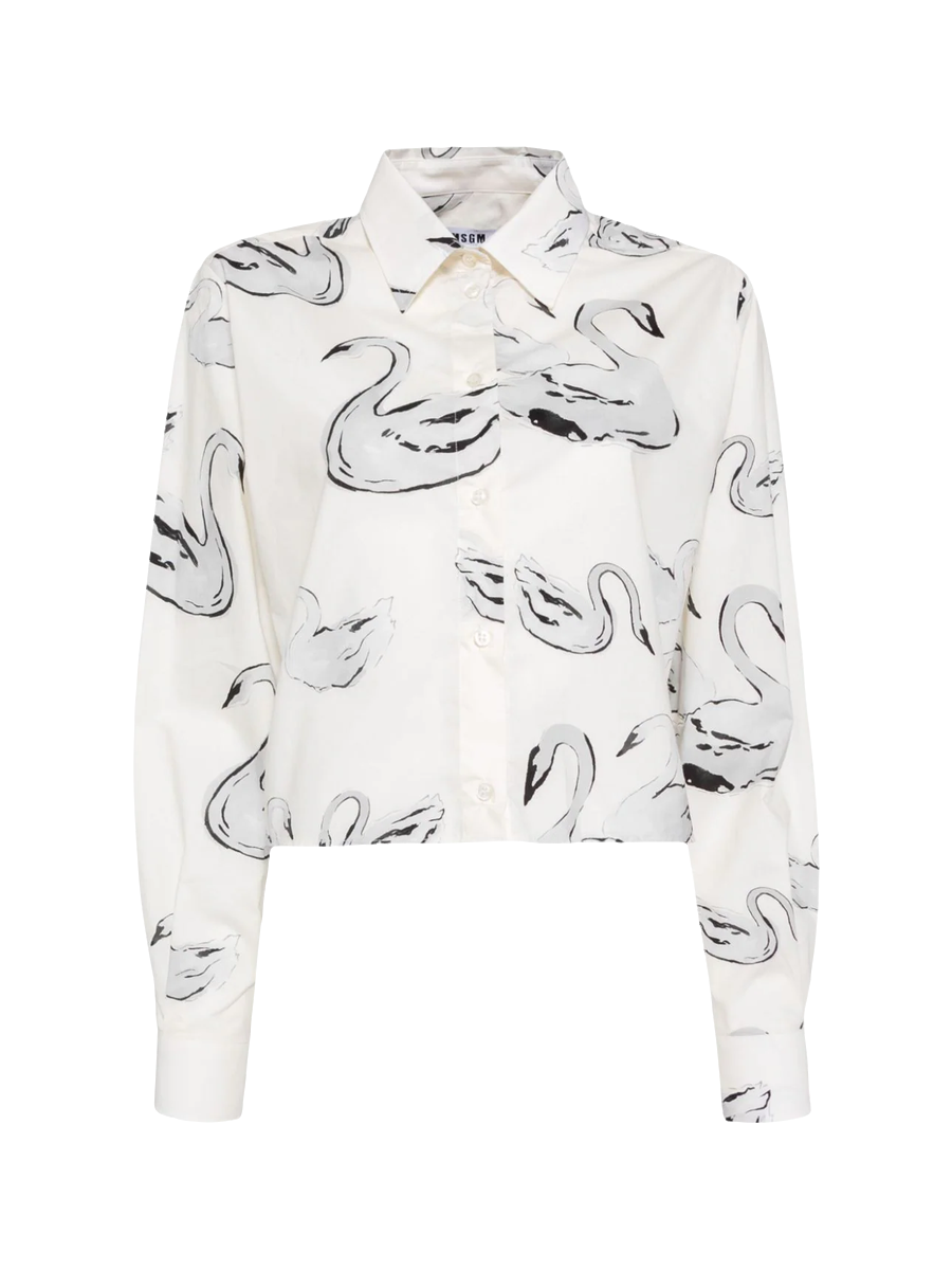 Cropped-Hemd mit Print