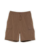 Cargo shorts with protruding logo 