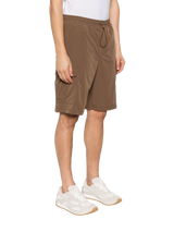 Cargo shorts with protruding logo 