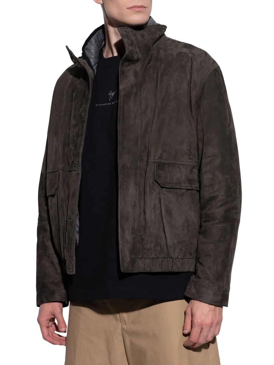 Jacke aus Wildleder mit Stehkragen