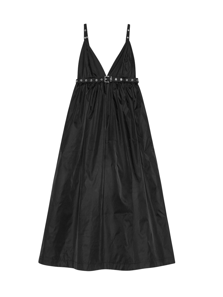 Trägerkleid mit Gürtel