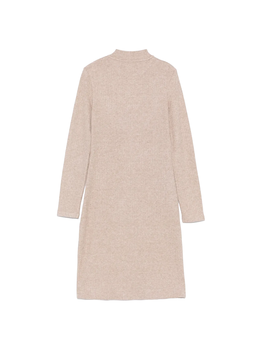 Geripptes Minikleid in Beige