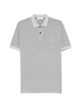 Poloshirt mit Kompass-Patch in Grau