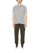 Poloshirt mit Kompass-Patch in Grau