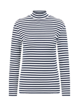 Fjola long sleeve with stand-up collar in clean stripes