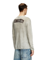 Henley-Pullover aus Leinen mit Schmutz-Effekt