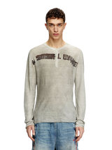 Henley-Pullover aus Leinen mit Schmutz-Effekt