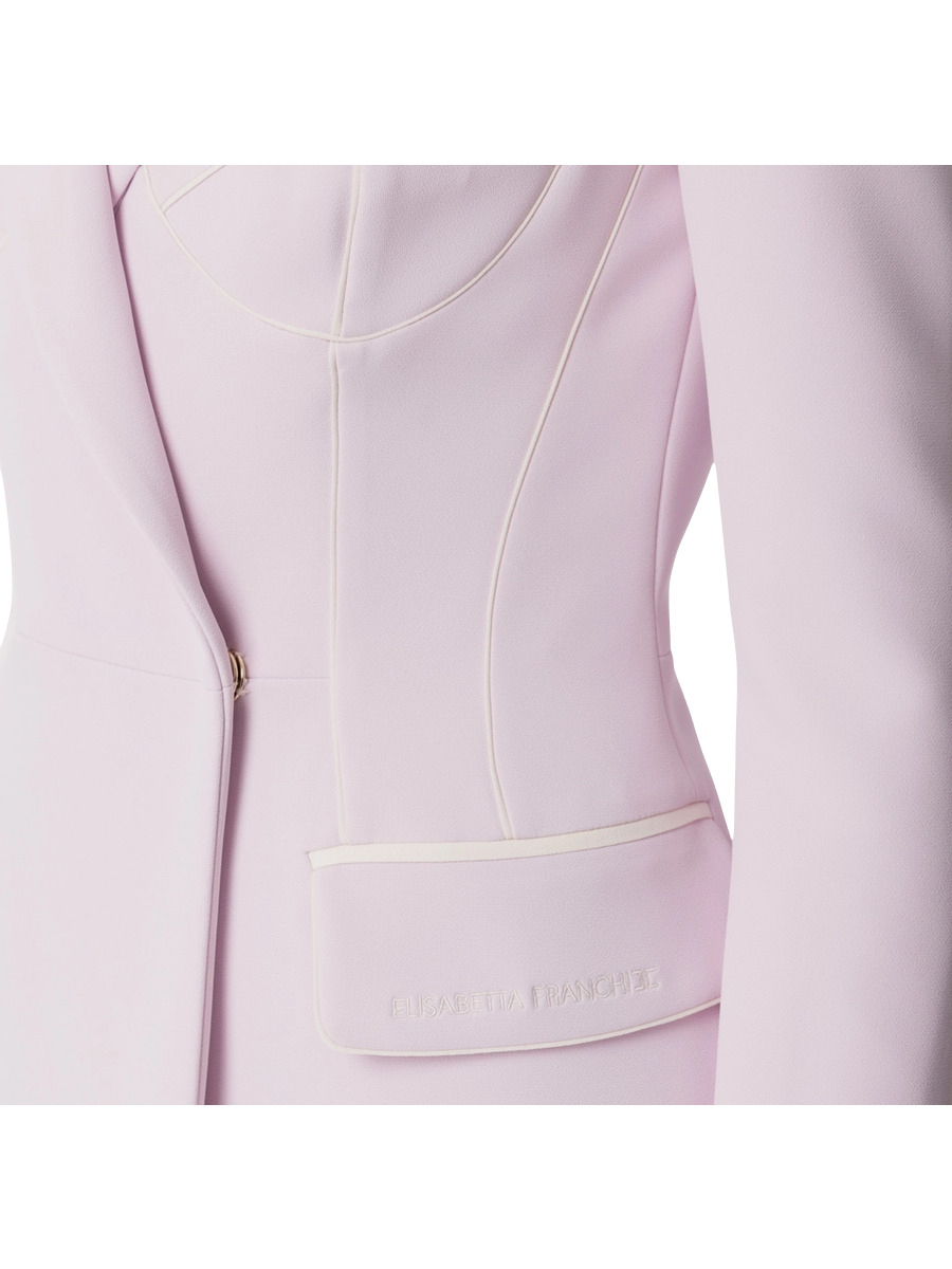 Georgette shirt blouse with decorative buttons in cream