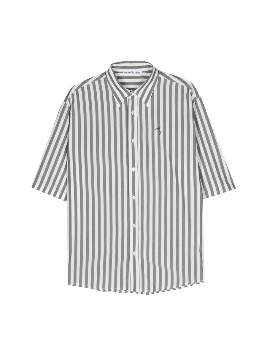 Striped shirt with branding embroidery 