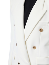 Ivory crepe jacket with gold-colored buttons