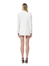 Ivory crepe jacket with gold-colored buttons