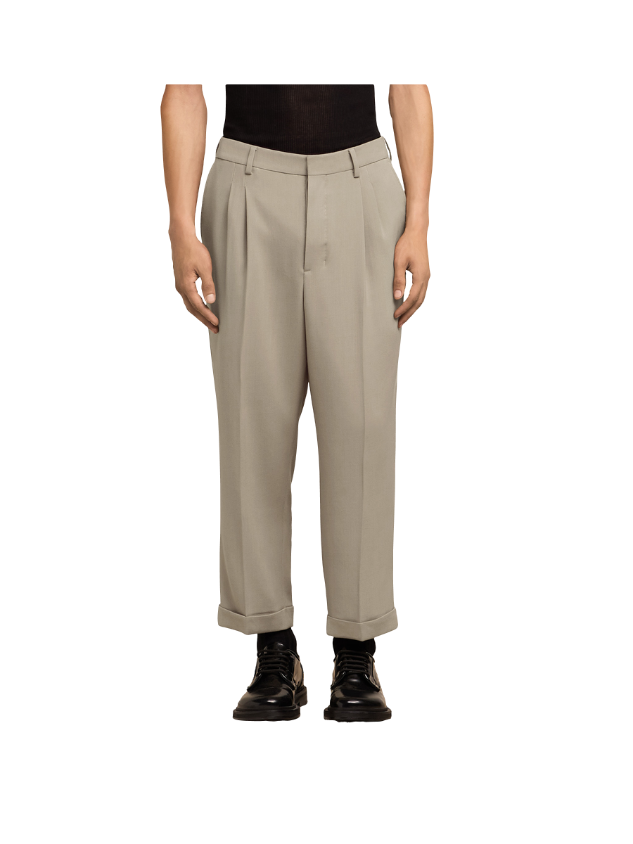 pleated trousers in beige 