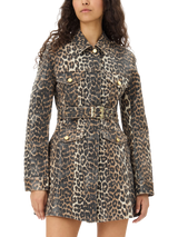 Denim Kleid in Leoprint