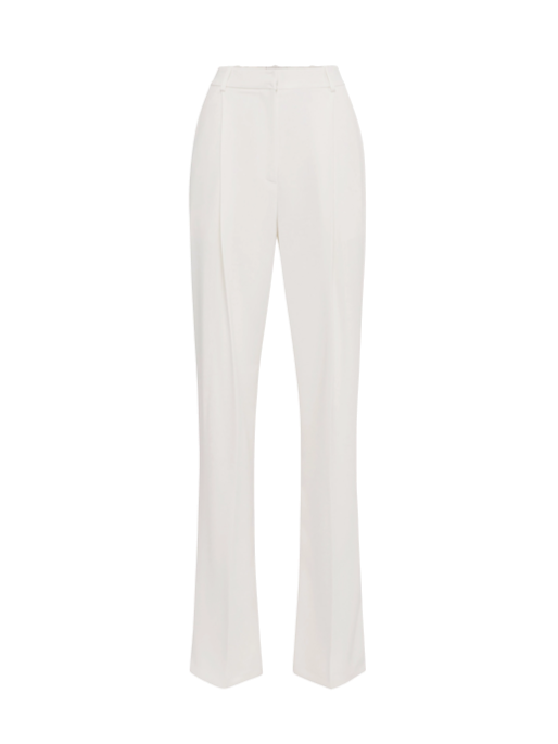 Ivory crepe trousers with satin details