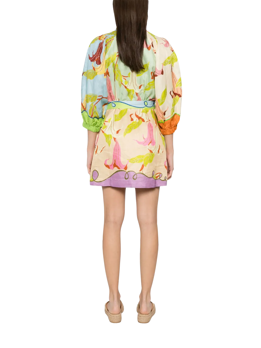 ALEMAIS - Gemustertes Minikleid mit Gürtel