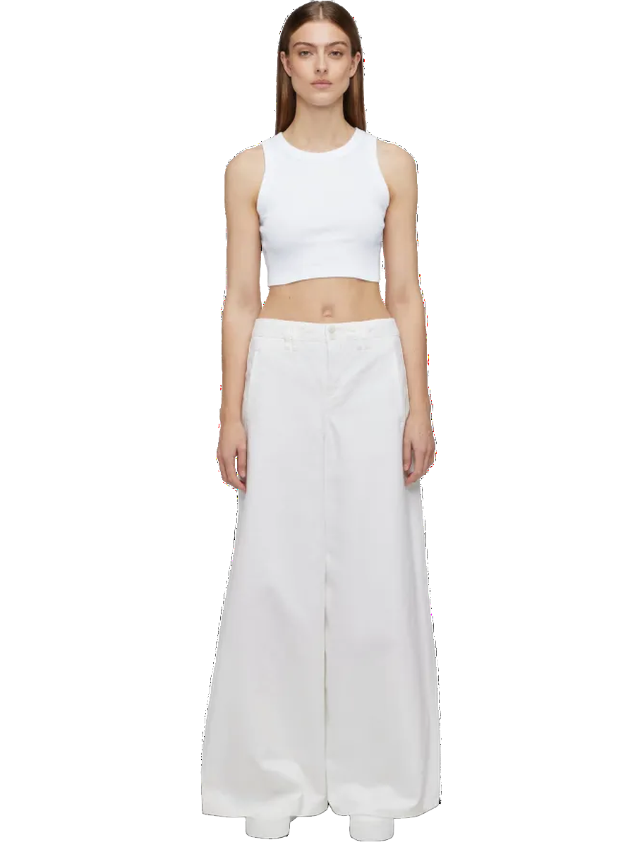 DRYKORN - Cropped Top in Baumwoll-Rippe in Weiß